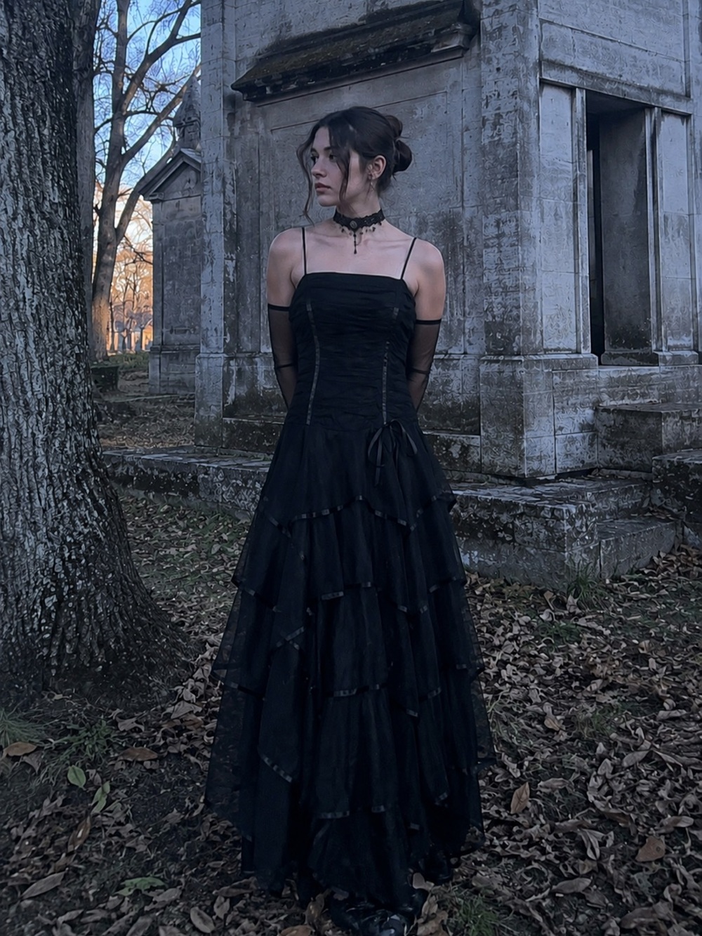 90s vintage black prom dress dark fairy whimsygoth lace up back ULTRA RARE
